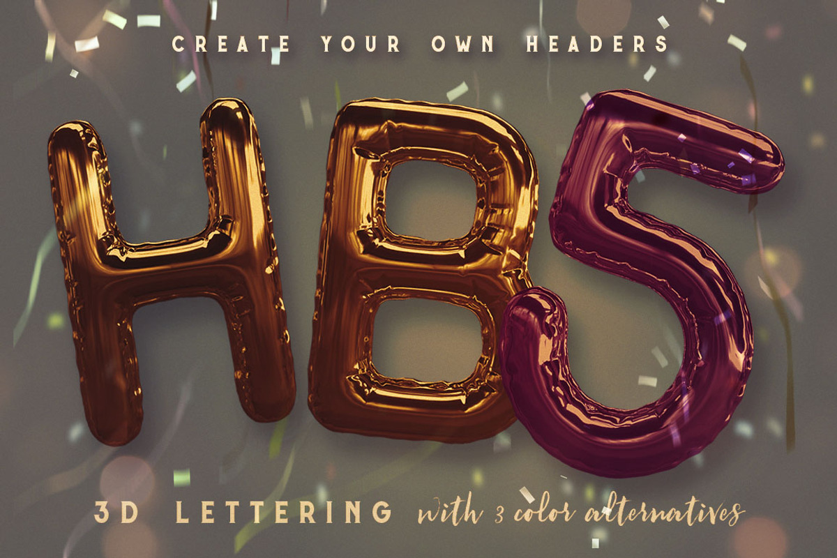 Foil Balloon - 3D Lettering, a Graphic by Deeezy