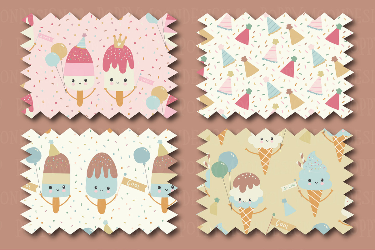 Cool Party clipart and paper set, a Food Illustration by Poppymoondesign (Photo 4 of 5)