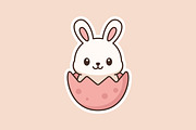 Kawaii Easter Bunny and Egg Sticker, an Animal Illustration by Andhnd Studio (Thumbnail 4 of 4)