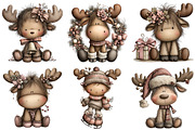 Quirky Christmas Moose Clipart, an Illustration by Craft Nest (Thumbnail 4 of 10)
