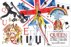 Queen Band Watercolor Clipart