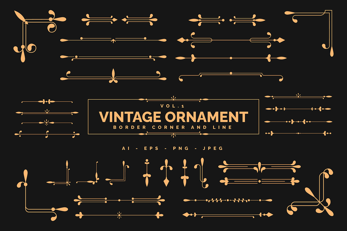 Ornament Border Corner and Line Vol., an Object Graphic by Bewalrus Studio (Photo 1 of 3)
