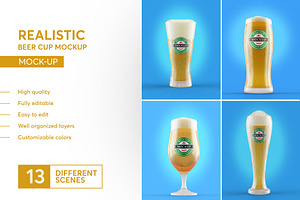 Realistic Beer Cup Mock-up