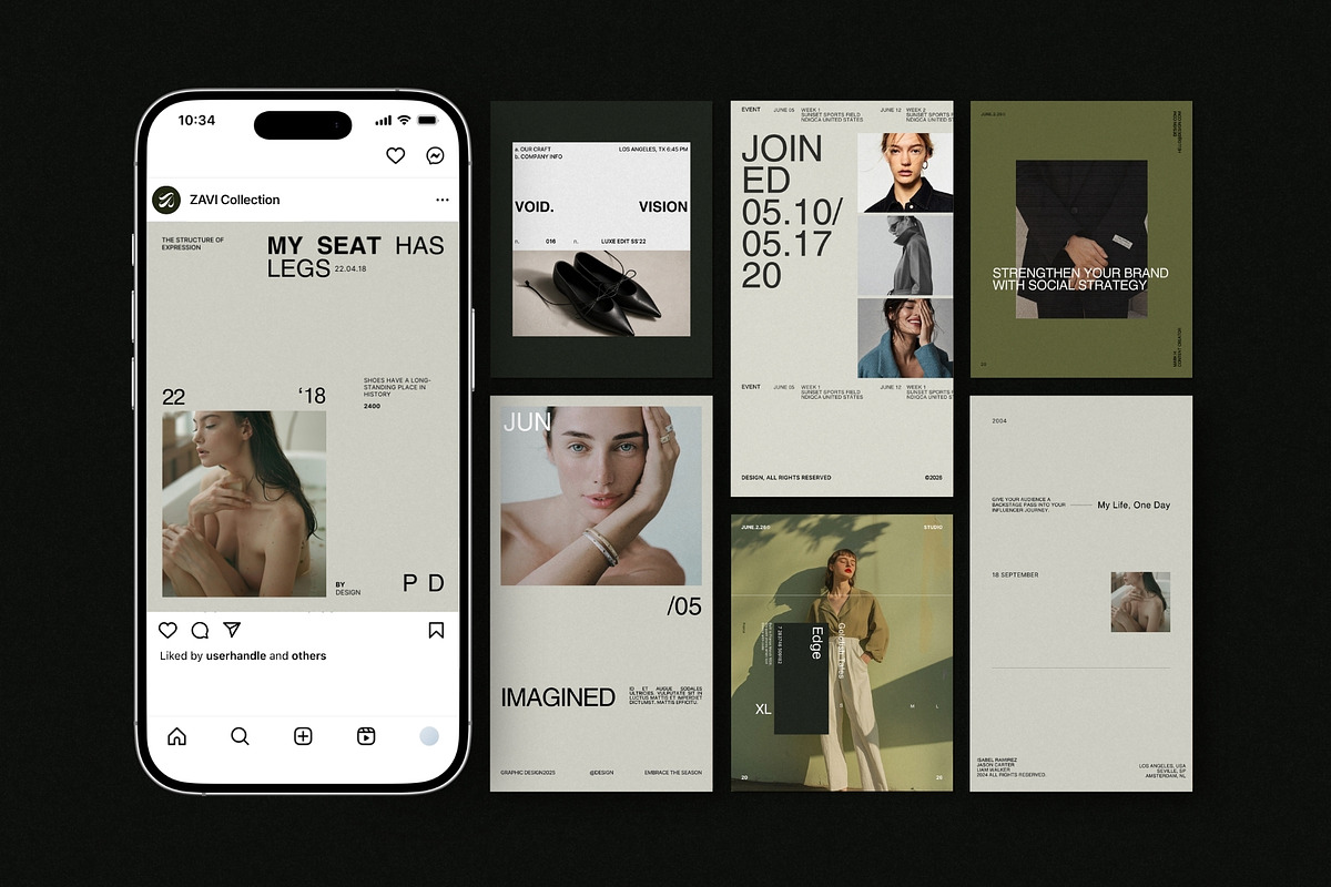 ZAVI | Instagram Post & Story (II), a Social Media Template by The Aesthetic Studio (Photo 1 of 10)