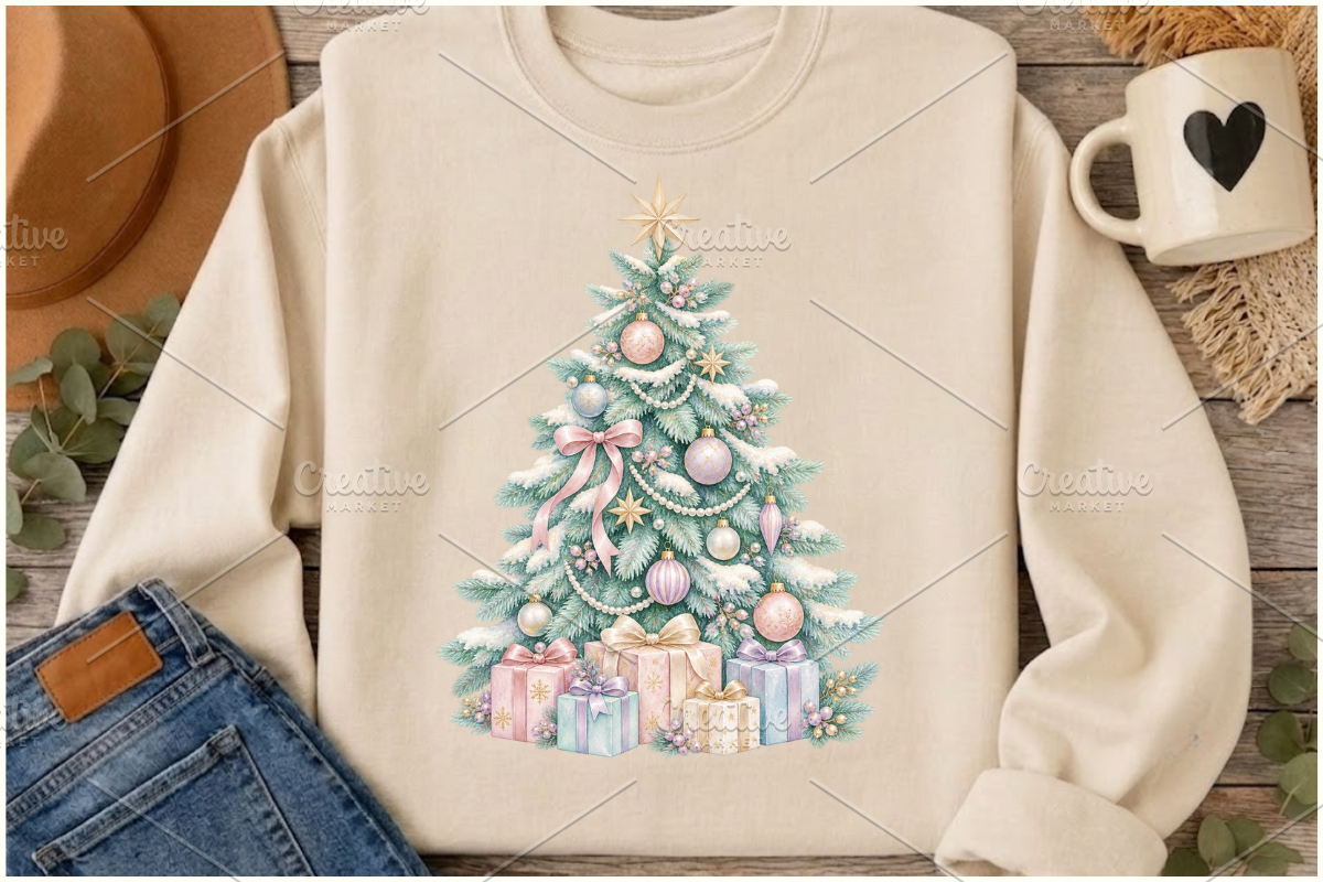 Pastel Watercolor Christmas Cliparts, a Seasonal Illustration by Ink Gallery (Photo 6 of 8)