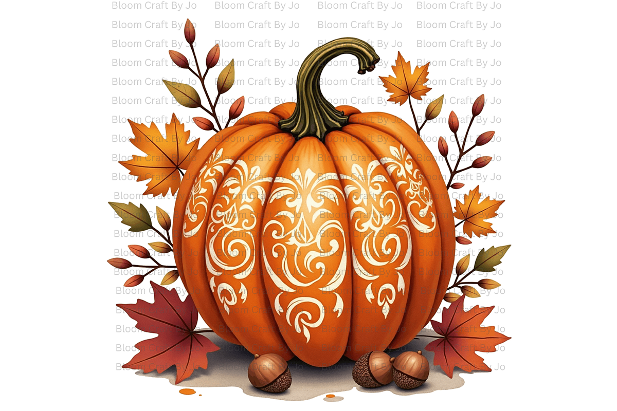 Pumpkins with Ornate Carvings, a Decorative Illustration by Bloom Craft Creations (Photo 2 of 14)