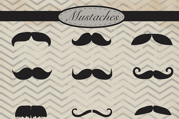 Mustaches Digital Clipart