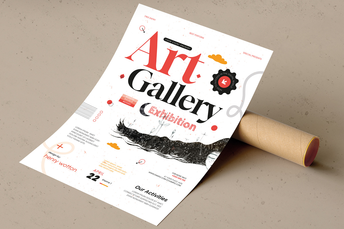 Art Gallery Event Flyer Poster, a Flyer Template by MightyDesign (Photo 4 of 7)