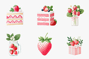 Strawberry Watercolor Clipart Set, an Illustration by CreationArt (Thumbnail 5 of 5)