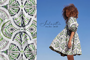 Lime Mandala Feather Damask on Black, a Pattern Graphic by SirenaArt (Thumbnail 2 of 10)