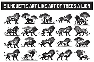Lion Silhouette Vector Illustration,, an Illustration by Amazin_art