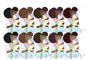 Mother's Day Pastel Girls Clipart, a Person Illustration by GlamArtZhanna (Thumbnail 5 of 5)