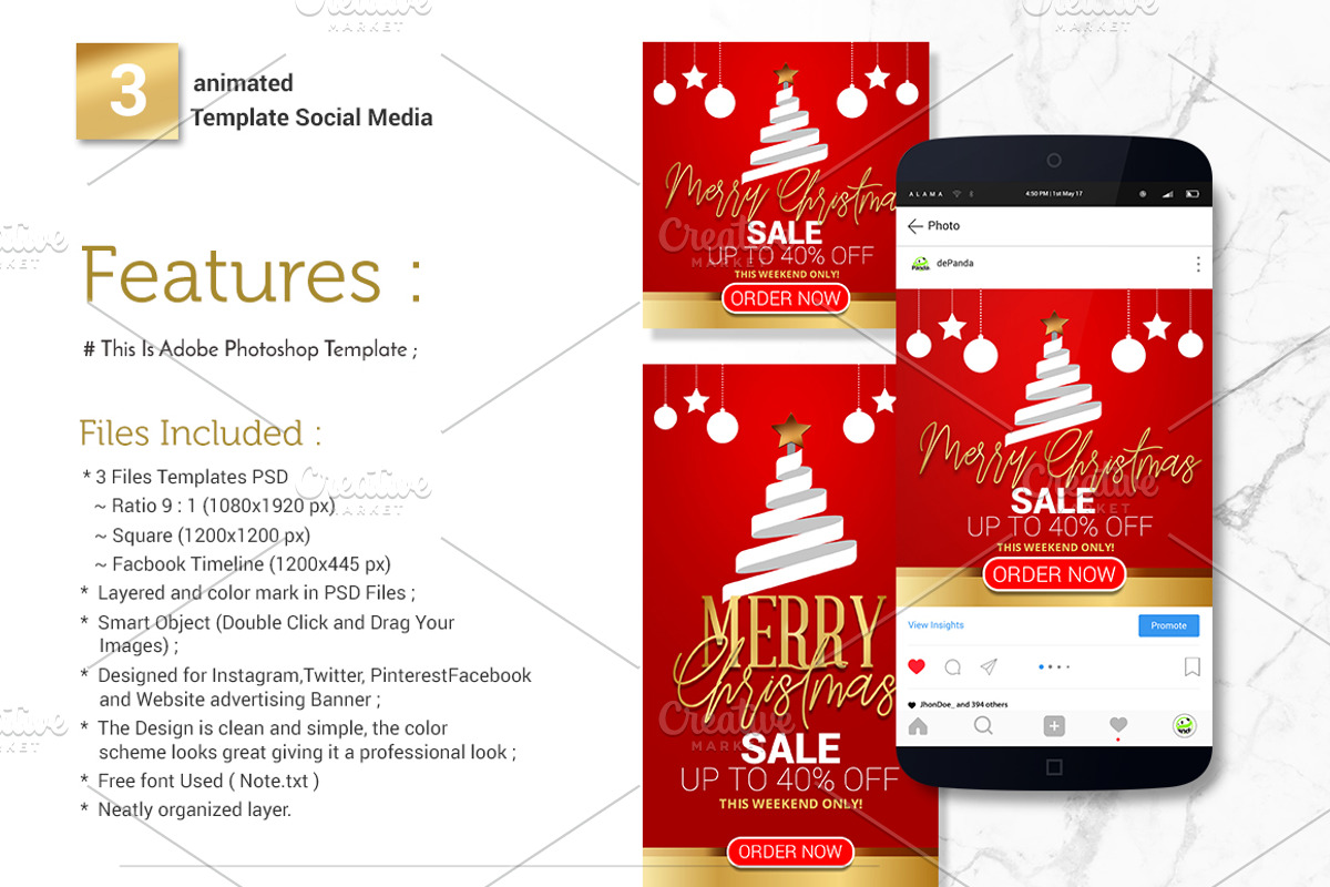 PSD - Animated Christmas Stories, a Social Media Template by dePanda (Photo 2 of 6)