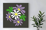 Daisies in Purple and White, a Decorative Illustration by Sharon Schwalbe (Thumbnail 1 of 7)