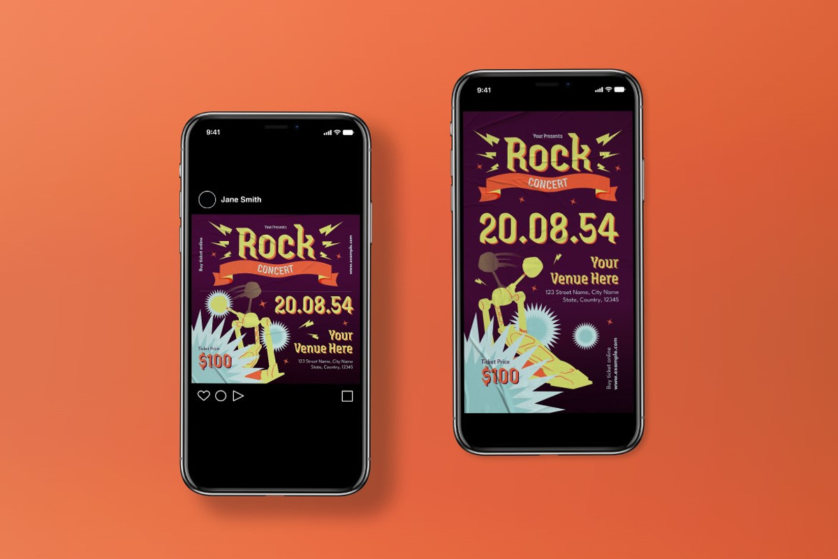 Purple Rock Concert Flyer Set, a Flyer Template by graphicook (Photo 3 of 3)