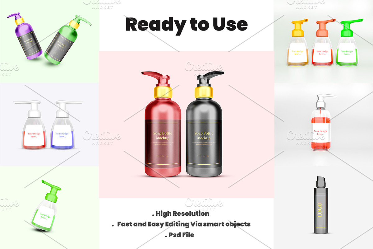 Soap Bottle Mockup PSD file., an Advertising Mockup by samsulpassive (Photo 3 of 5)