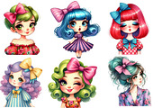 Girls Sublimation Clipart Bundle, an Illustration by Designworld (Thumbnail 4 of 6)