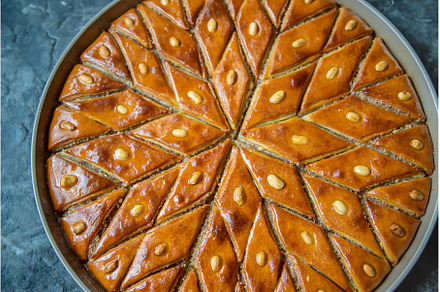 Oriental sweet baklava with nuts, a Food & Drink Photo by yanadjana