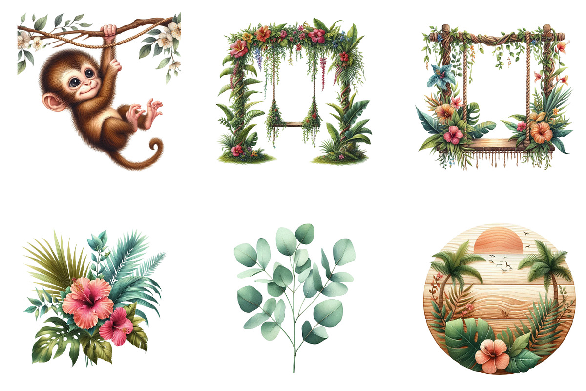 Safari animals watercolor clipart, an Illustration by CreationArt (Photo 2 of 7)