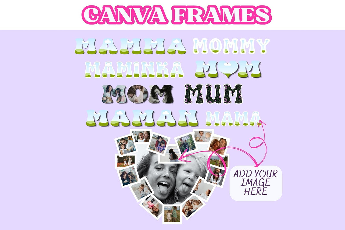Mother’s Day Photo Collage Canva, a Design Template by GraphiCarola (Photo 1 of 6)