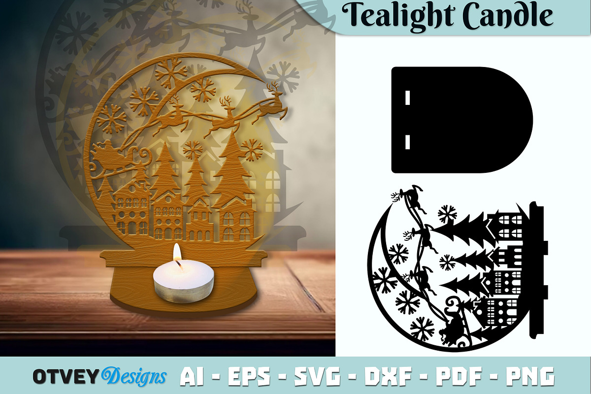 Crescent Santa Seligh Tealigh Candle, a Decorative Illustration by OTVEY DESIGN (Photo 2 of 13)