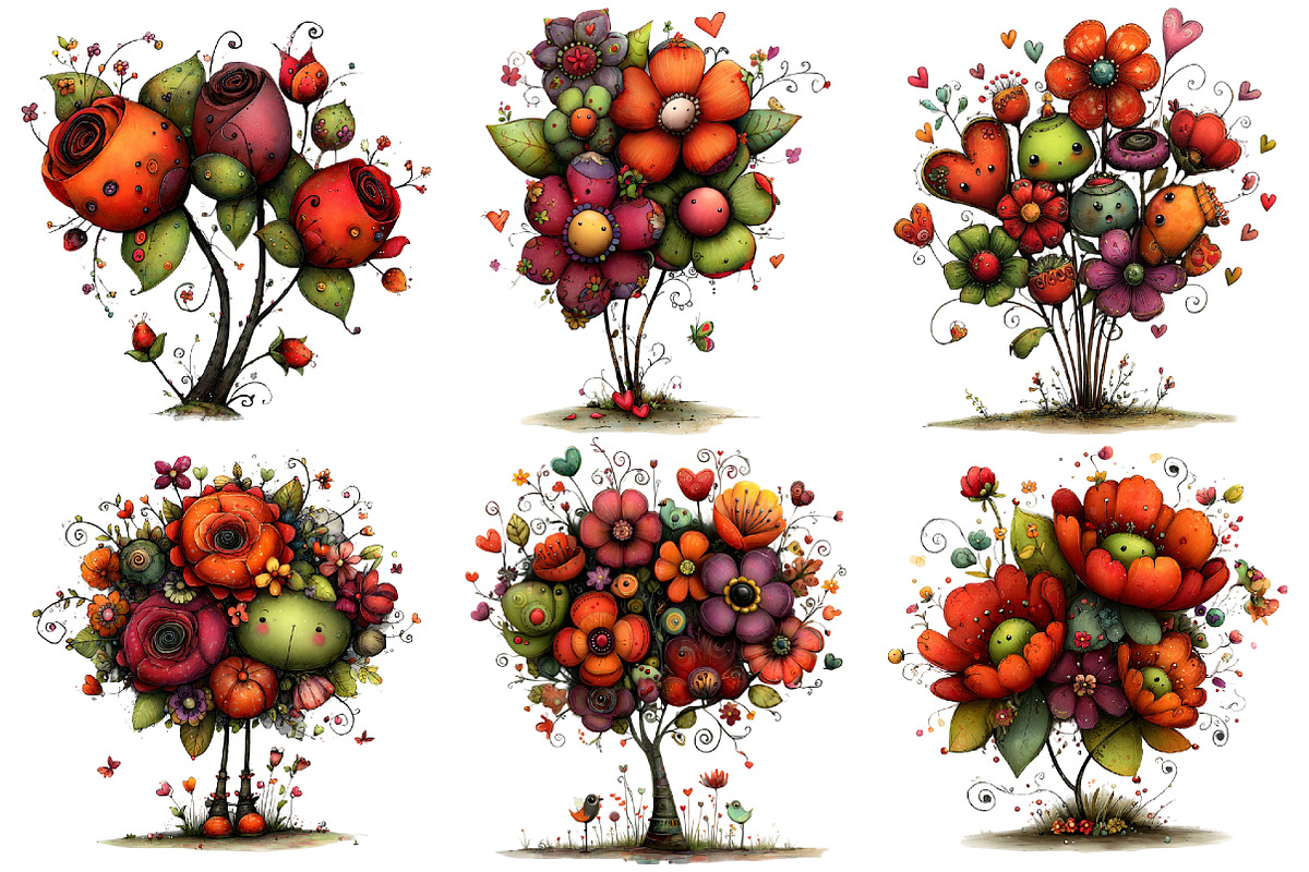 Valentine's Flowers Clipart, an Illustration by Pixels.Craft (Photo 4 of 5)