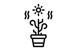 Dry heat black icon, an Outline Icon by Creative priyanka