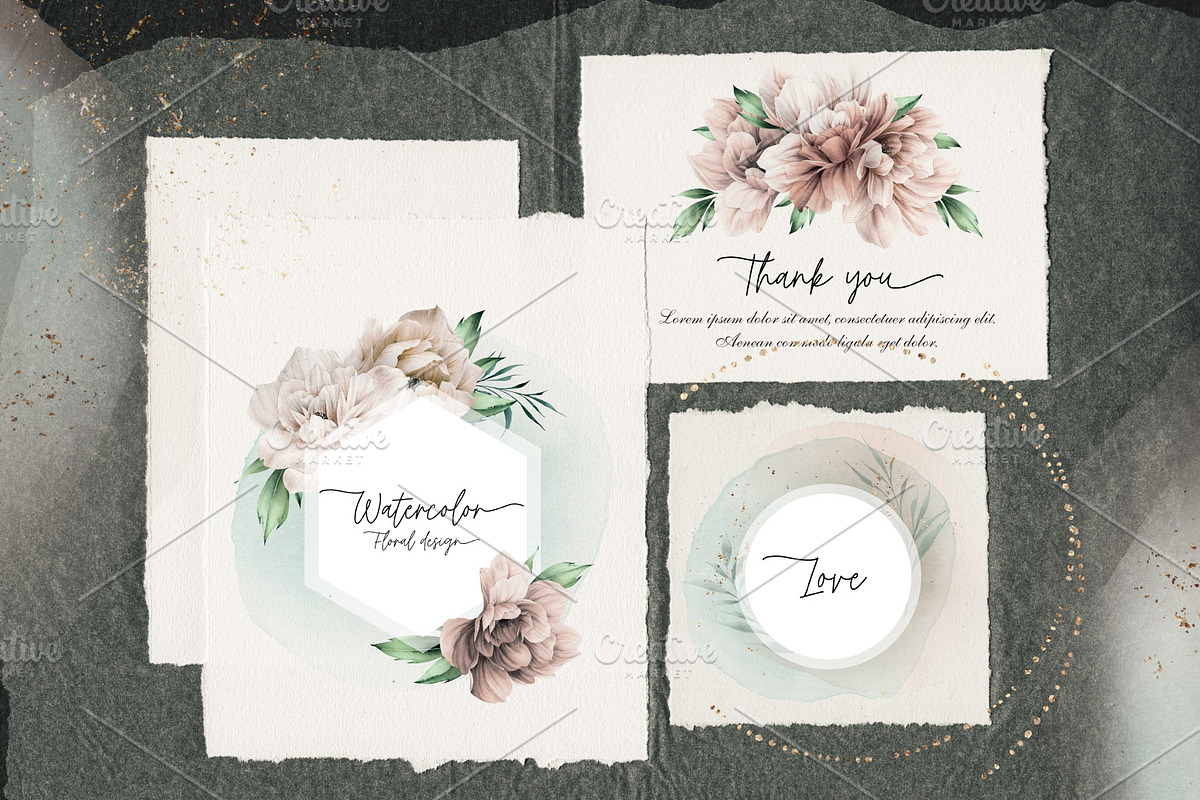 WATERCOLOR BUNDLE Peonies & Roses, an Illustration by ollalya (Photo 59 of 101)