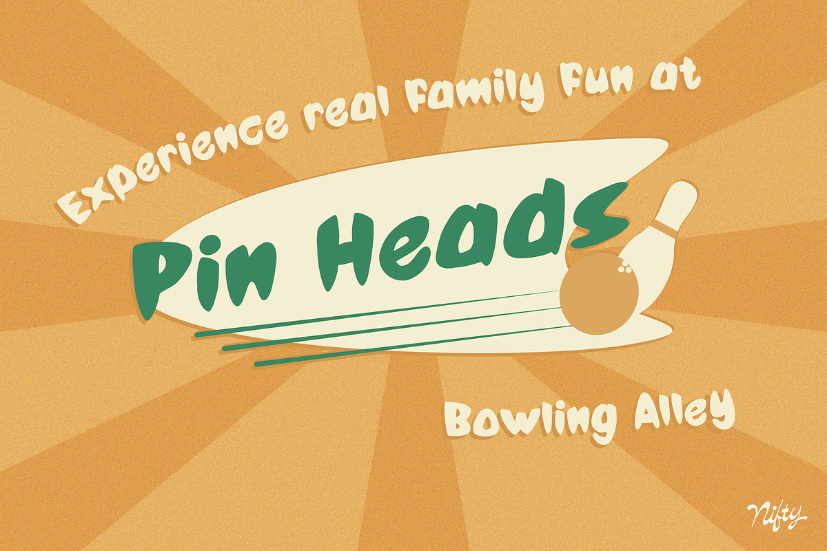 BOWLING by Nifty Branding, a Sans Serif Font by NikkiDunn (Photo 5 of 5)