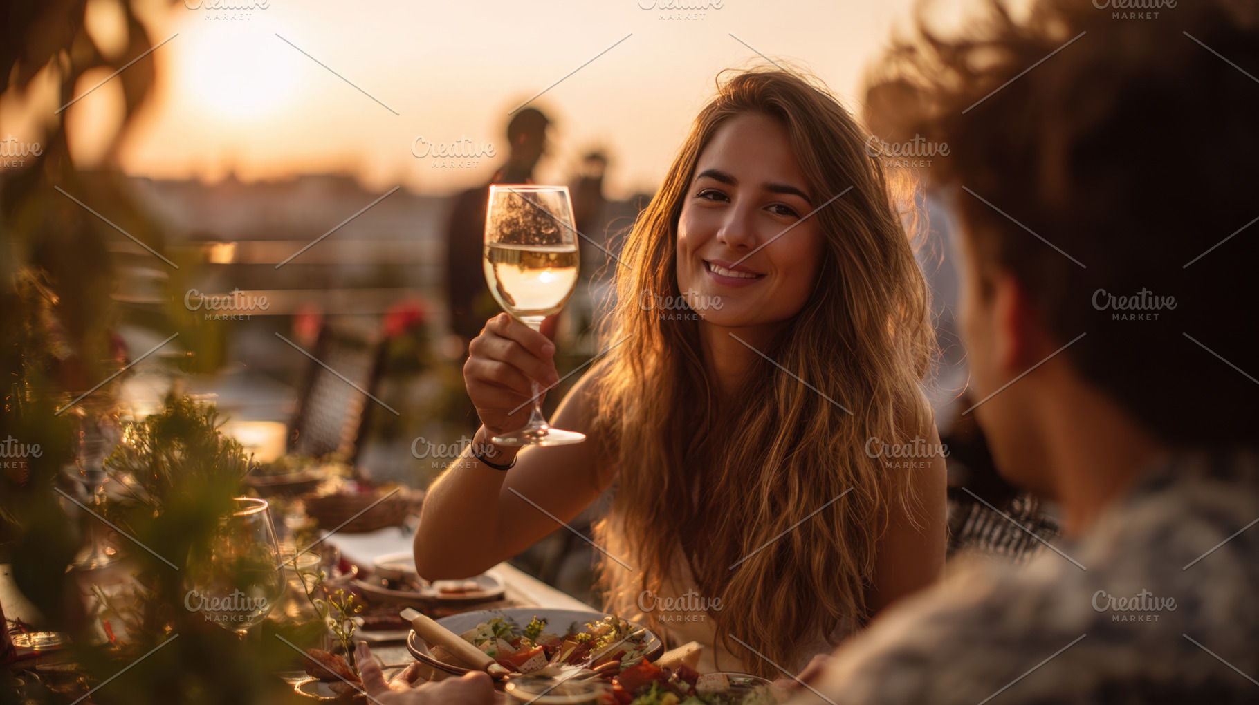 Cheers at sunset with friends, a Photo by Beautiful things