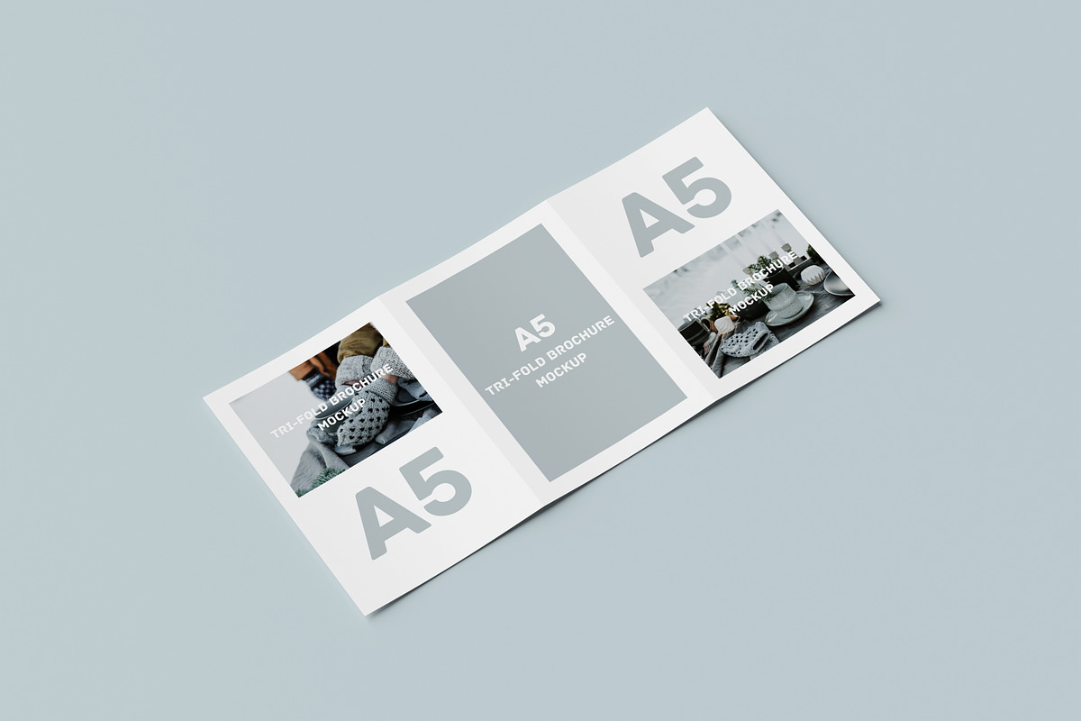 A5 Trifold Brochure Mockup, a Product Mockup by Riel Concept