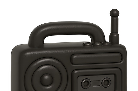Retro radio design isolated on trans