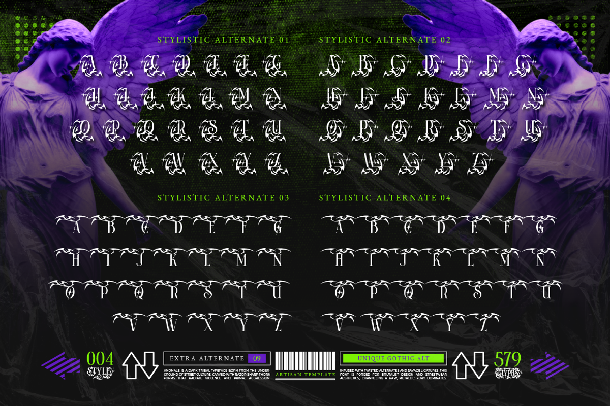 Anomale - Dark Tribal Font, a Blackletter Font by Artisan Themes (Photo 6 of 11)