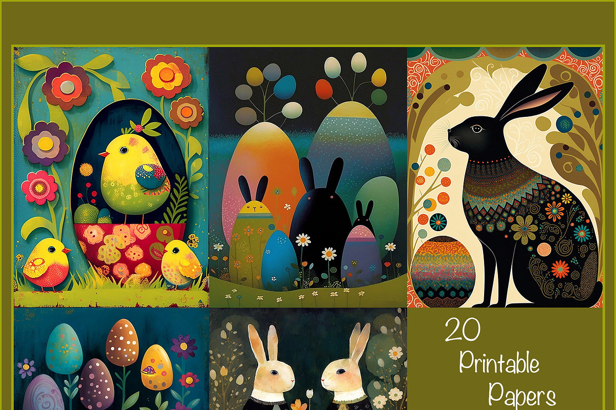 Whimsical Colourful Easter Papers, a Decorative Illustration by Fusion Dream (Photo 3 of 7)