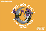 retro gecko mascot in rocker outfit, a Branding & Logo Template by Judsart (Thumbnail 1 of 3)