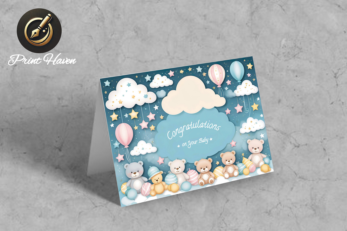 Baby Congrats Card 7x5, a Card Template by Print Haven (Photo 4 of 4)