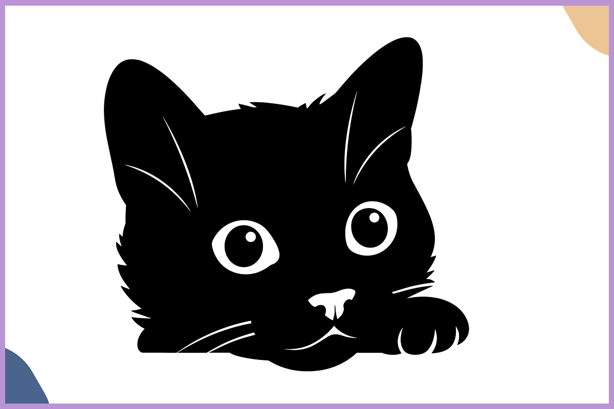 Black Cat Peeking Clipart SVG Bundle, an Animal Illustration by Gfx Expert Team (Photo 11 of 18)