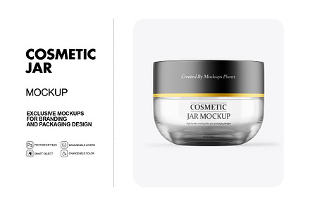Matte Metallic Cosmetic Jar Mockup, a Mask Mockup by Mockups Planet