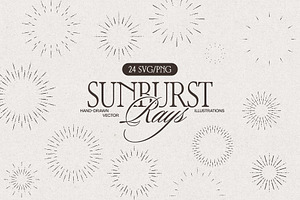 Vintage Sunburst Rays Collection, a Decorative Illustration by TheMountBirdStudio
