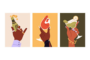 Hands holding alcohol drinks set, a Food Illustration by PaperTrident (Thumbnail 8 of 11)
