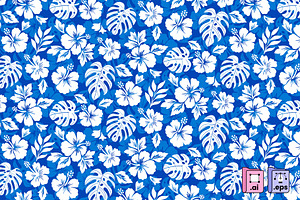 Blue Hawaiian Shirt Pattern, a Pattern Graphic by MISS CHATZ