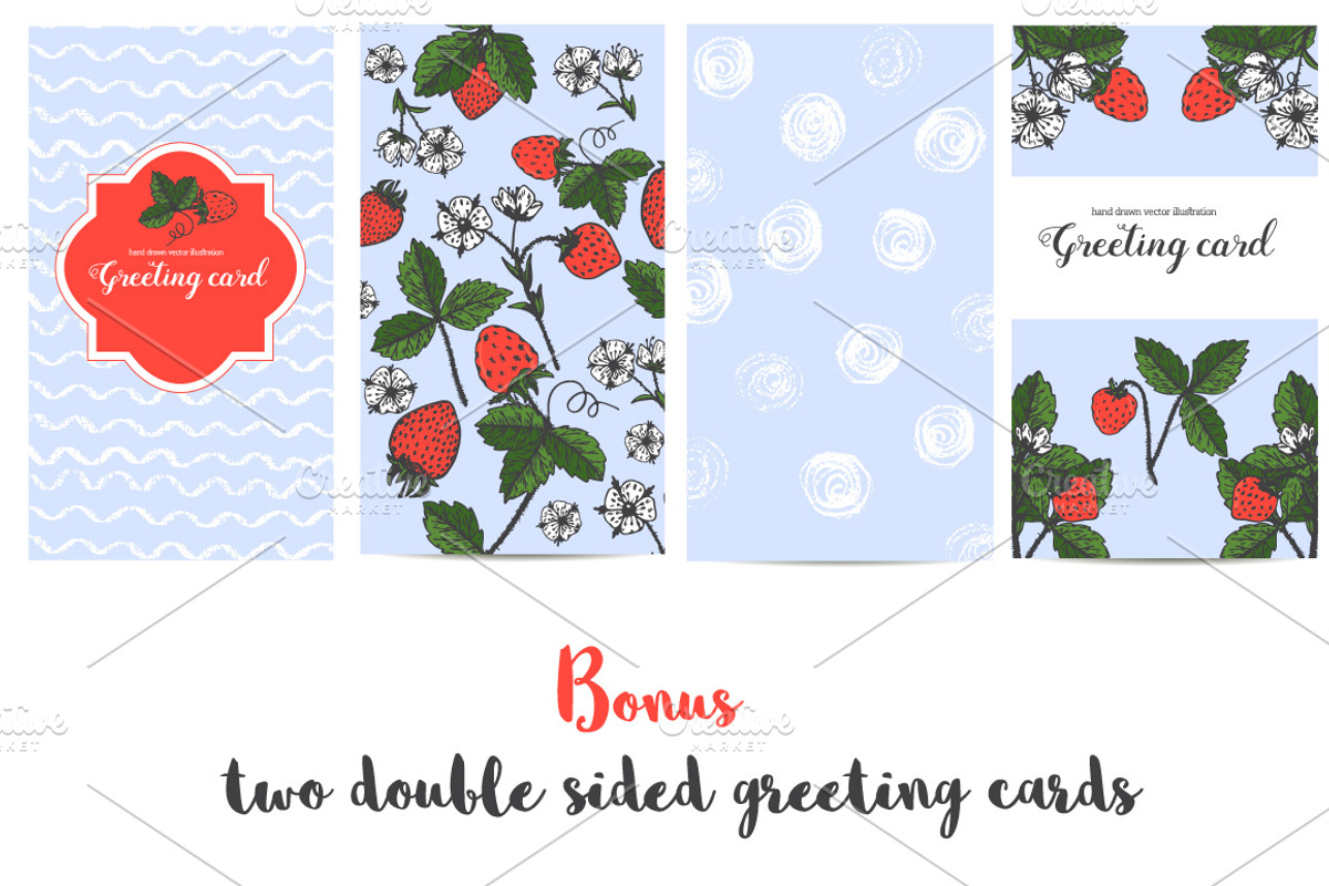 Vector garden strawberry, an Illustration by TashaDraw (Photo 6 of 7)