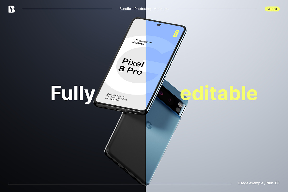 Pixel 8 Pro - Mockups bundle, an Android Mockup by Bran. (Photo 6 of 9)
