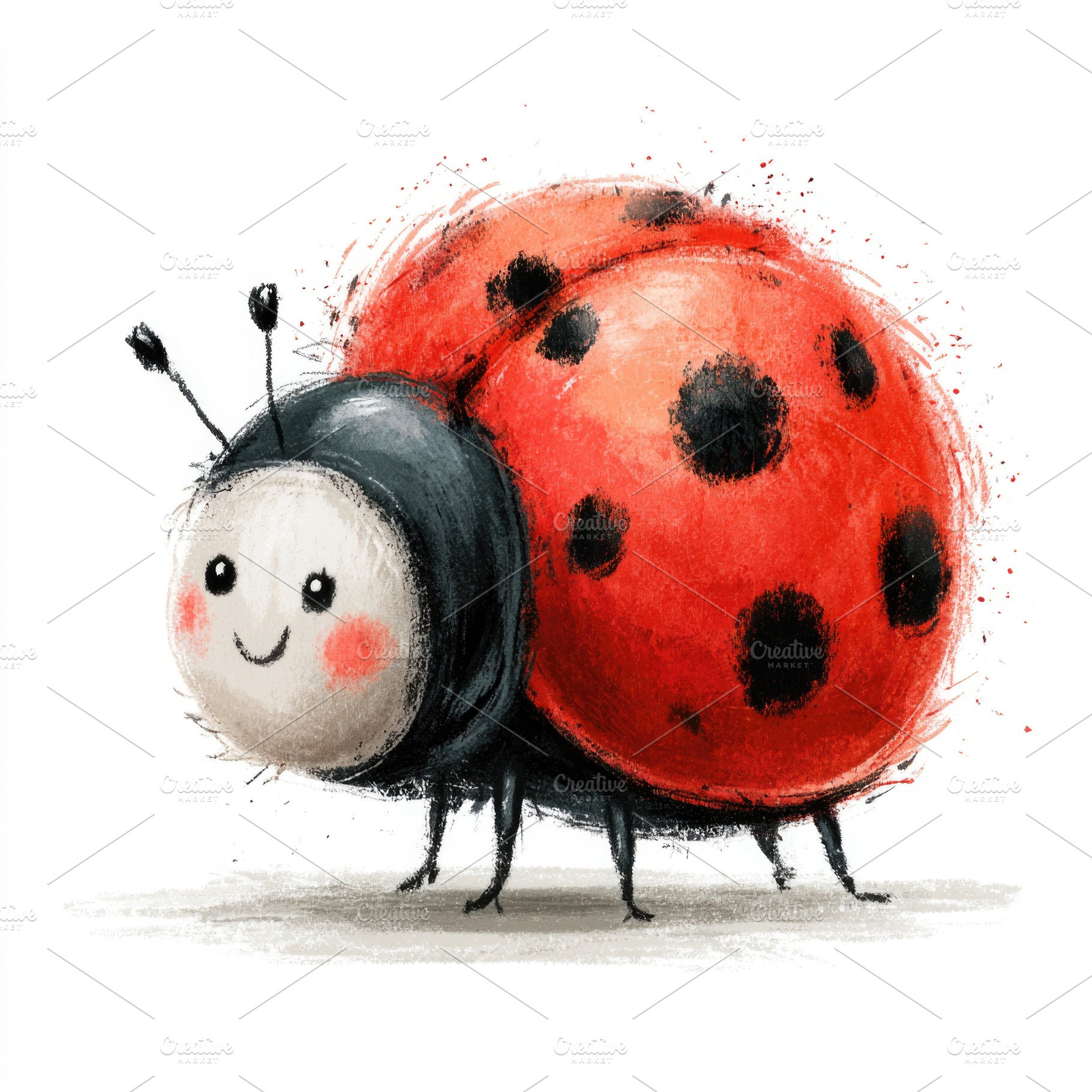 Cute ladybug doodle illustration, an Animal Photo by José Manuel Gelpi
