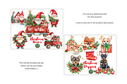 Christmas Puppies Clipart, a Seasonal Illustration by GlamArtZhanna (Thumbnail 2 of 6)