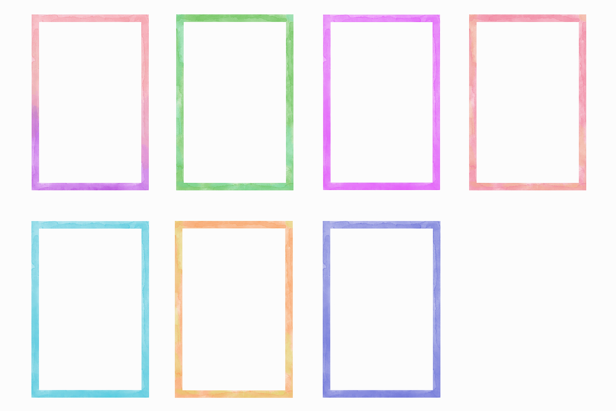 Watercolor Frame Rectangular Border, a Decorative Illustration by Kusumaillustration (Photo 11 of 13)