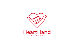 Heart Hand Line Art Logo Design, a Branding & Logo Template by yopie