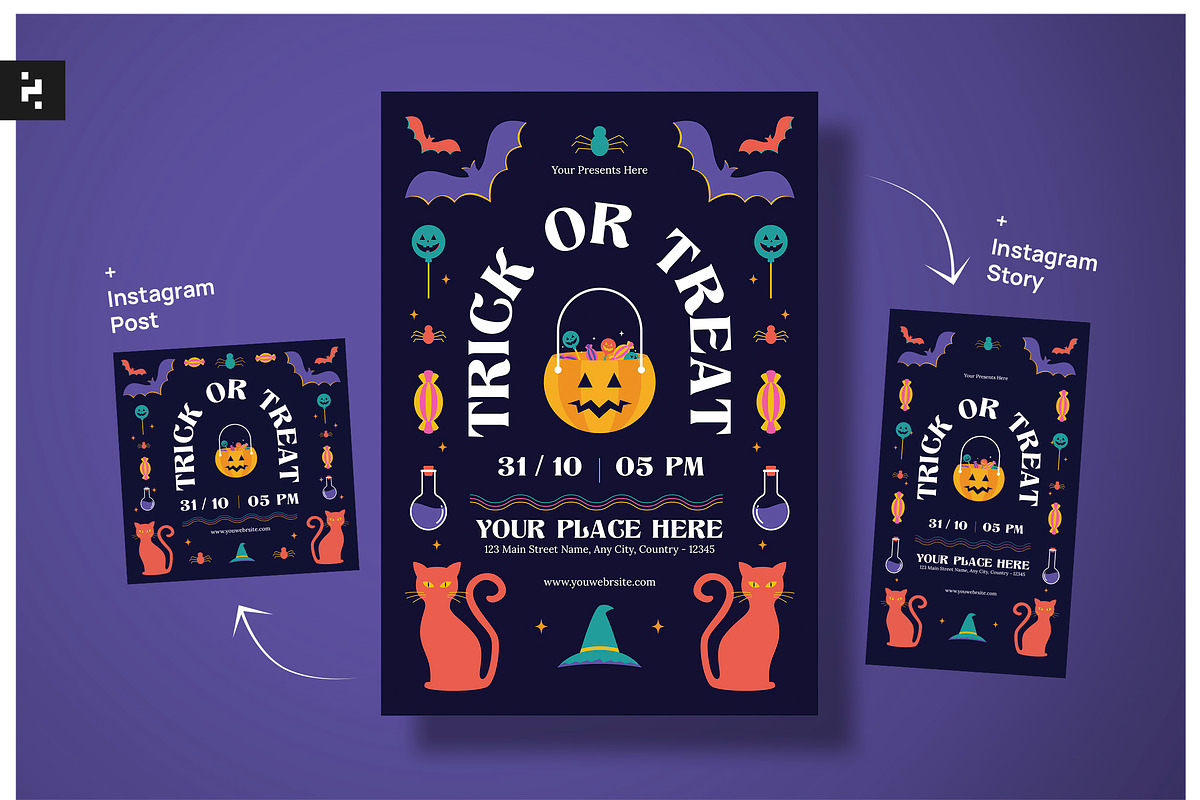 Trick or Treat Halloween Flyer, a Flyer Template by Neermana (Photo 1 of 4)