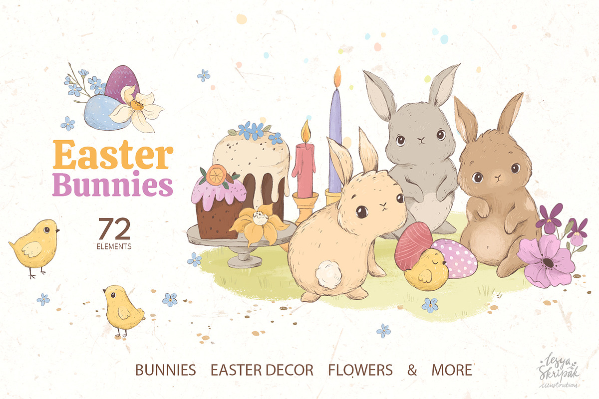 Easter Bunny Collection, an Animal Illustration by Lesya Skripak (Photo 1 of 6)