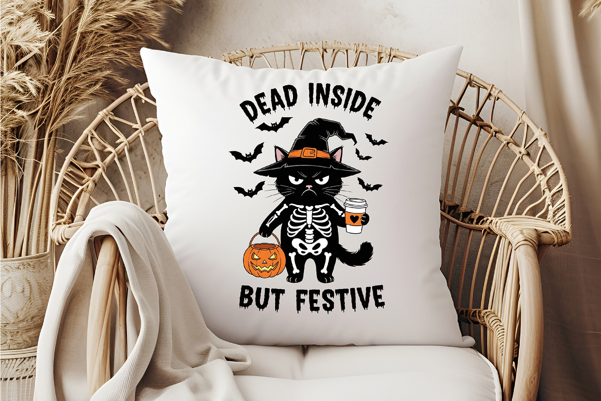 Sarcastic Halloween Cat Dead Inside, an Illustration by DreamCafeArt (Photo 6 of 7)
